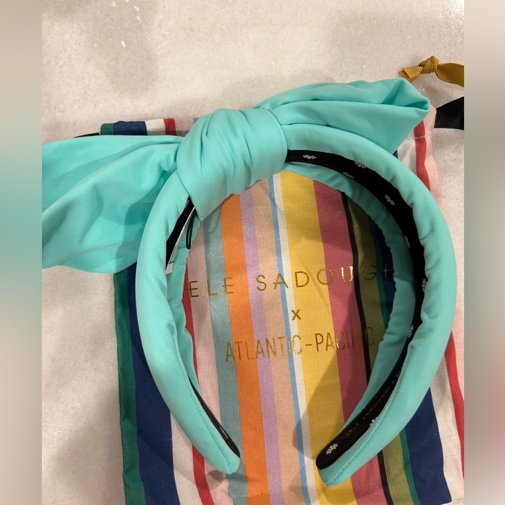 NWT Limited edition Lele Sadoughi x Atlantic Pacific Turquoise headband